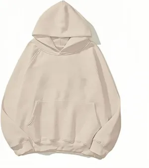 Unisex Basic Loose Hoodie Sweatshirt Long Sleeve Pocket Drop Shoulder Pullovers