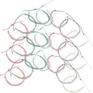 VALICLUD 16pcs Handmade Style Waterproof Anklet Woven Charm Bracelet Set for Women Random Color
