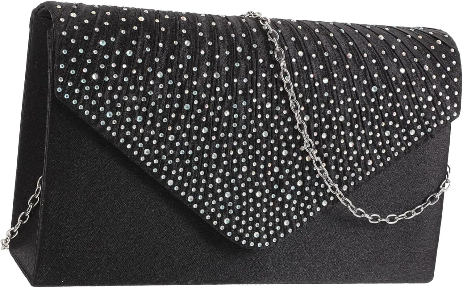 VALICLUD Dinner Bag Womens Evening Handbags Sequin Purse Rhinestone Bag Clutch Bags for Women Bridal Purse Black