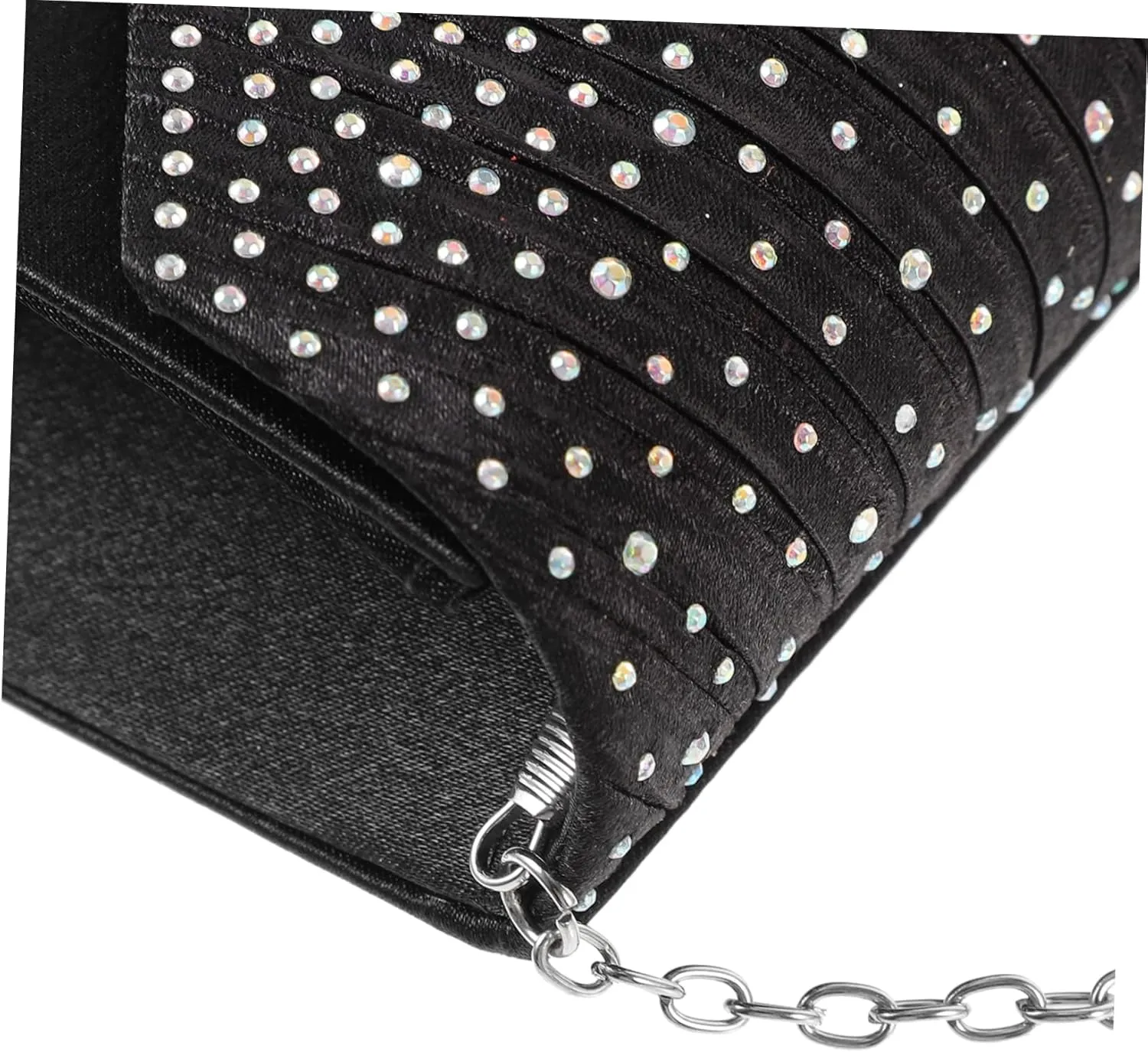 VALICLUD Dinner Bag Womens Evening Handbags Sequin Purse Rhinestone Bag Clutch Bags for Women Bridal Purse Black