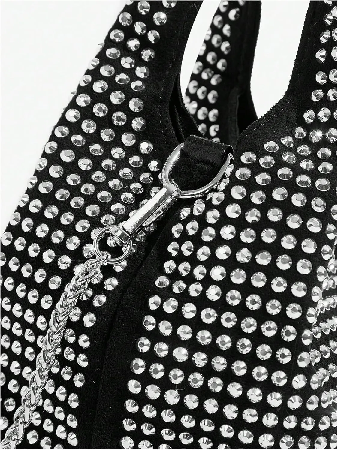 Verdusa Women's Rhinestone Evening Clutch Handbags Glitter Crossbody Bucket Bags