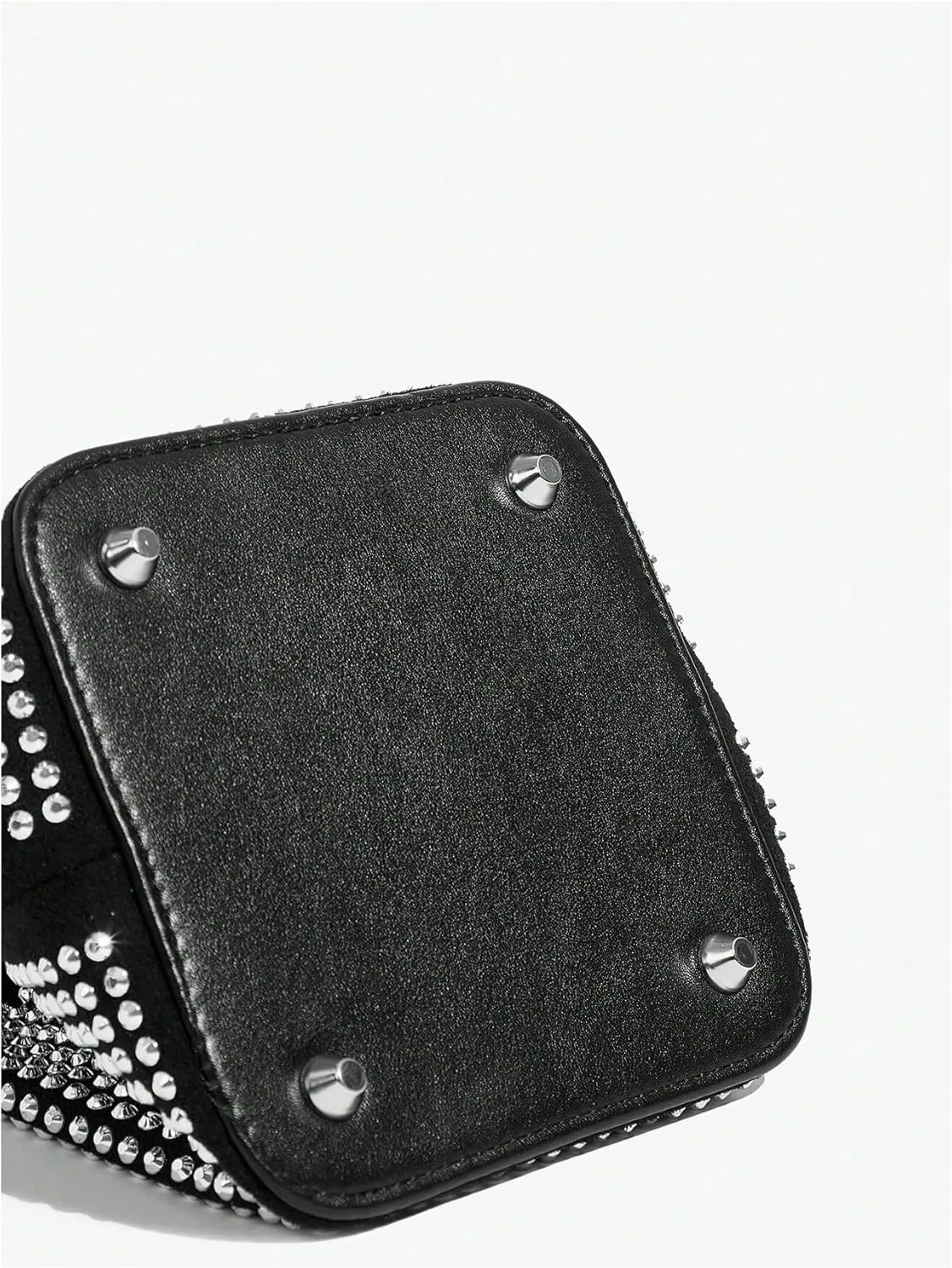 Verdusa Women's Rhinestone Evening Clutch Handbags Glitter Crossbody Bucket Bags