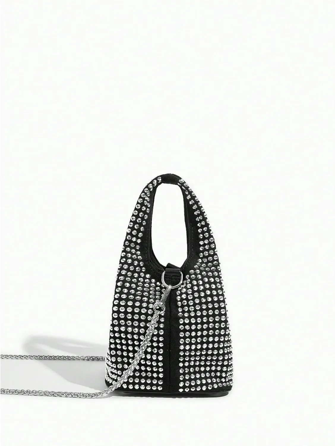 Verdusa Women's Rhinestone Evening Clutch Handbags Glitter Crossbody Bucket Bags