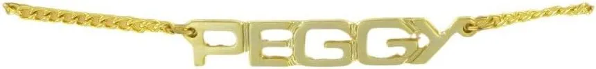 Vintage 70S Name Game Gold Tone Anklet 8 3/4" - "Peggy" Fashion Anklet Trendy Accessories for Women Stylish Additions