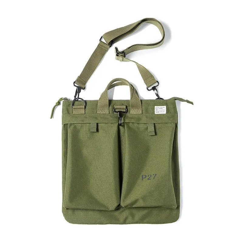 Vintage Helmet Canvas Crossbody Shoulder Bag