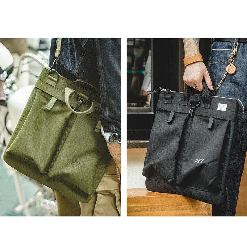 Vintage Helmet Canvas Crossbody Shoulder Bag