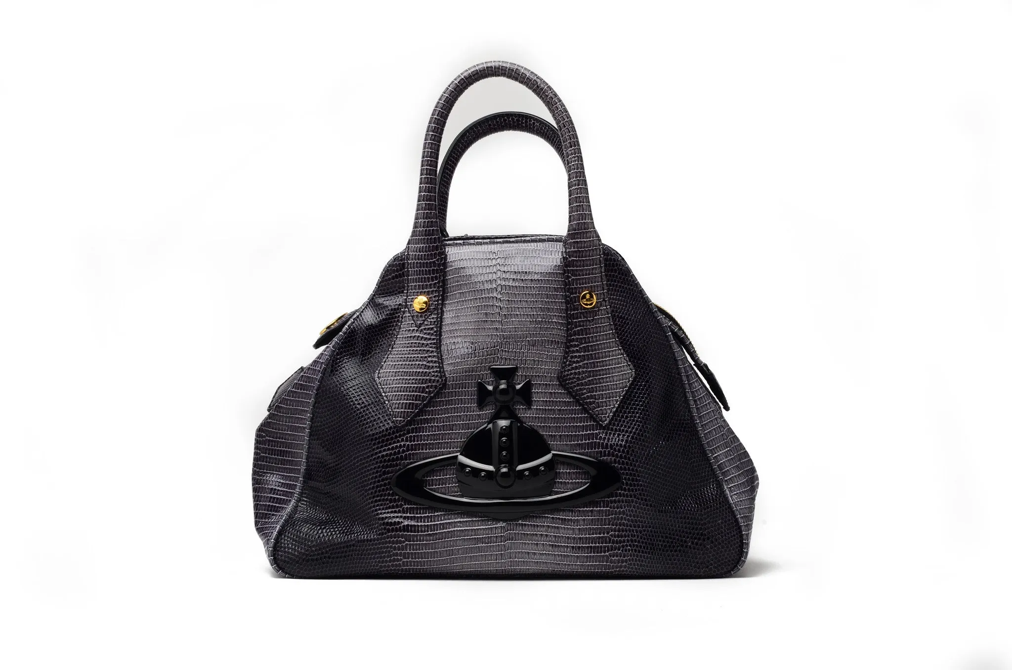 Vivienne Westwood - Gray and Black Zip Tote with Handles -