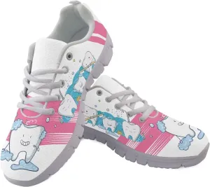 Walking Shoes for Womens Girls Lace Up Lightweight Tennis Shoes Casual Mesh Running Sneakers