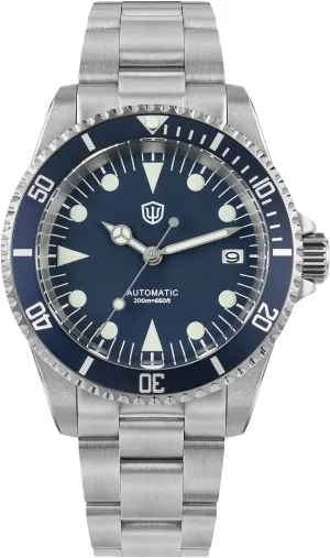 watchdives Automatic Watches for Men, WD5513 Vintage Sub Dive Watch 38mm Sapphire Crystal Watch NH35 Movement Wristwatch 200m Waterproof Watches