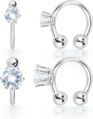 Wecoe 2 Pairs of Silver Rhinestone Cuff Earrings for Women Girls Earring Cuffs Non Pierced Hypoallergenic Cartilage Clip On Diamond Earrings Wedding Statement Jewelry Gifts Aretes De Mujer