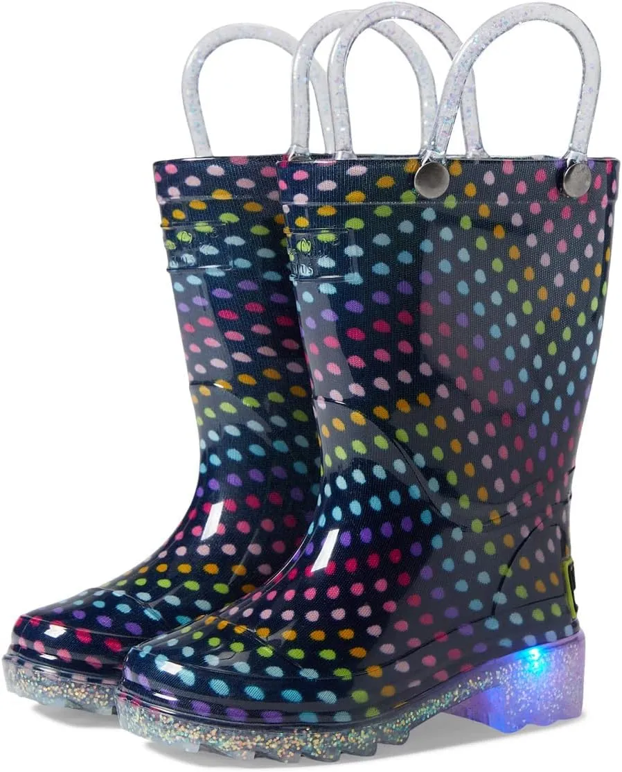 Western Chief Kids Lighted Rain Boots for Kids (Toddler/Little Kid) - Textured Rubber Mud-Guard