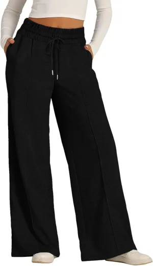 Wide Leg Sweatpants Women Joggers Baggy Straight Leg Sweat Pants High Waist Loose Casual Trousers Athletic Pants With Pocket