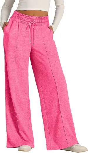 Wide Leg Sweatpants Women Joggers Baggy Straight Leg Sweat Pants High Waist Loose Casual Trousers Athletic Pants With Pocket
