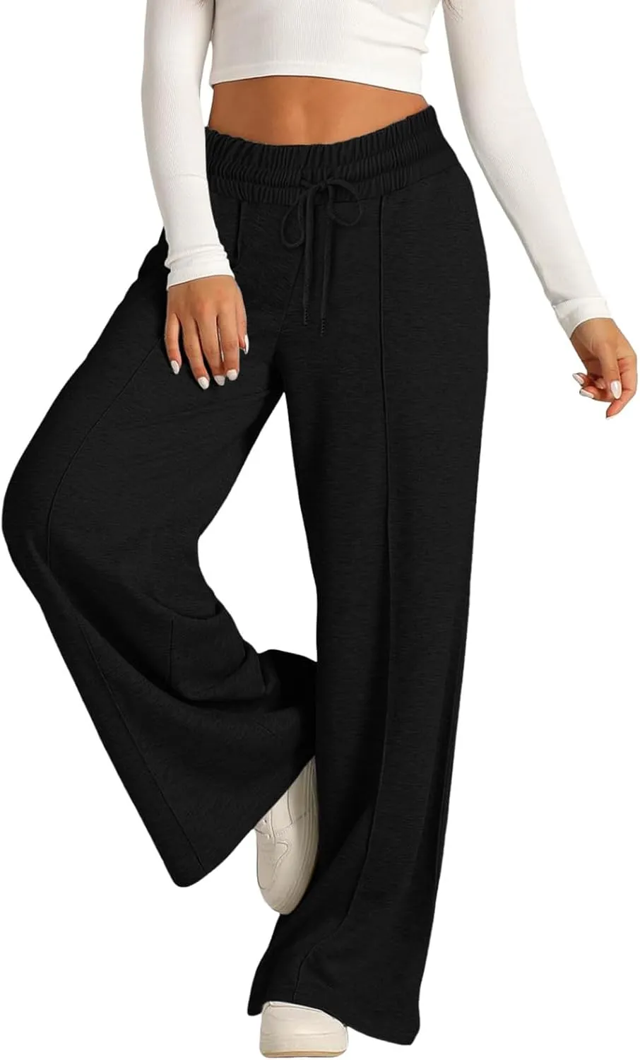 Wide Leg Sweatpants Women Joggers Baggy Straight Leg Sweat Pants High Waist Loose Casual Trousers Athletic Pants With Pocket