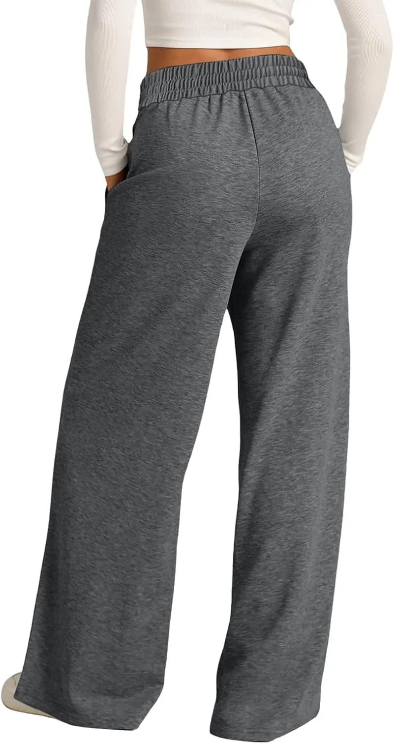 Wide Leg Sweatpants Women Joggers Baggy Straight Leg Sweat Pants High Waist Loose Casual Trousers Athletic Pants With Pocket