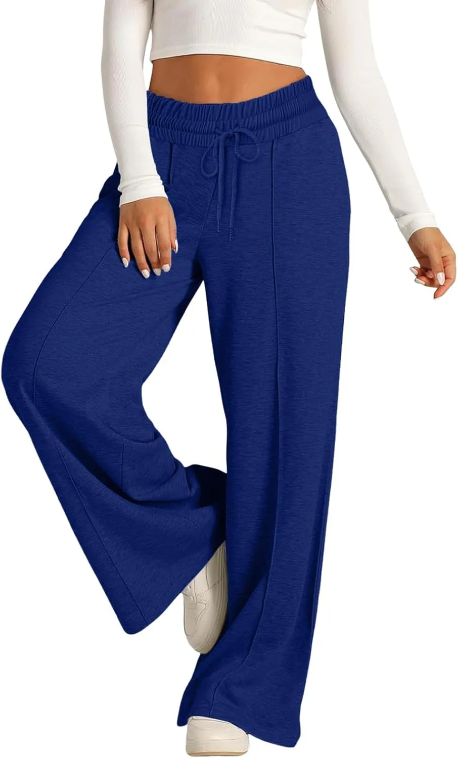 Wide Leg Sweatpants Women Joggers Baggy Straight Leg Sweat Pants High Waist Loose Casual Trousers Athletic Pants With Pocket