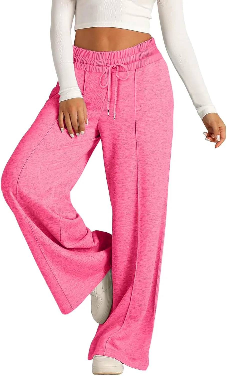 Wide Leg Sweatpants Women Joggers Baggy Straight Leg Sweat Pants High Waist Loose Casual Trousers Athletic Pants With Pocket