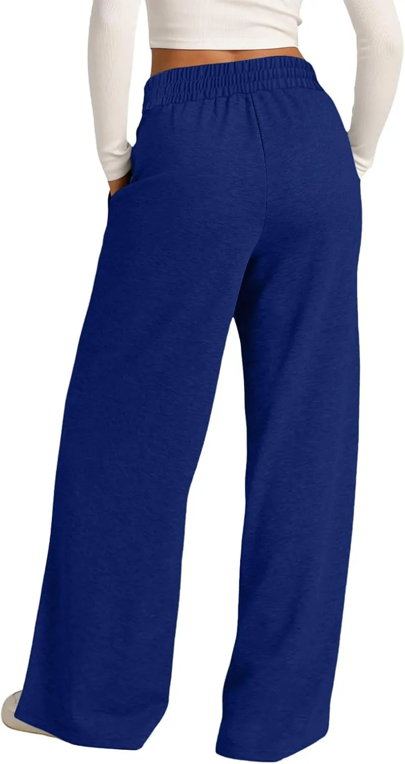 Wide Leg Sweatpants Women Joggers Baggy Straight Leg Sweat Pants High Waist Loose Casual Trousers Athletic Pants With Pocket