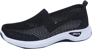 Women Comfortable Slip On Shoes Casual Walking Sneakers Lightweight Canvas Flats Non Slip Breathable Loafers