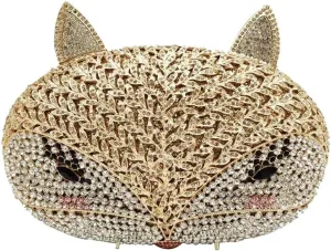 Women Gold & ilver Diamond Bag Lady Fashion Wedding Party Cocktail Purse Crystal Bridal Banquet Clutch Evening Bag, Gold