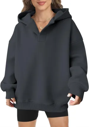 Women Hoodie Oversized V Neck Sweatshirts Casual and Comfortable Long Sleeve Pullover Sweater Fall Hoodies