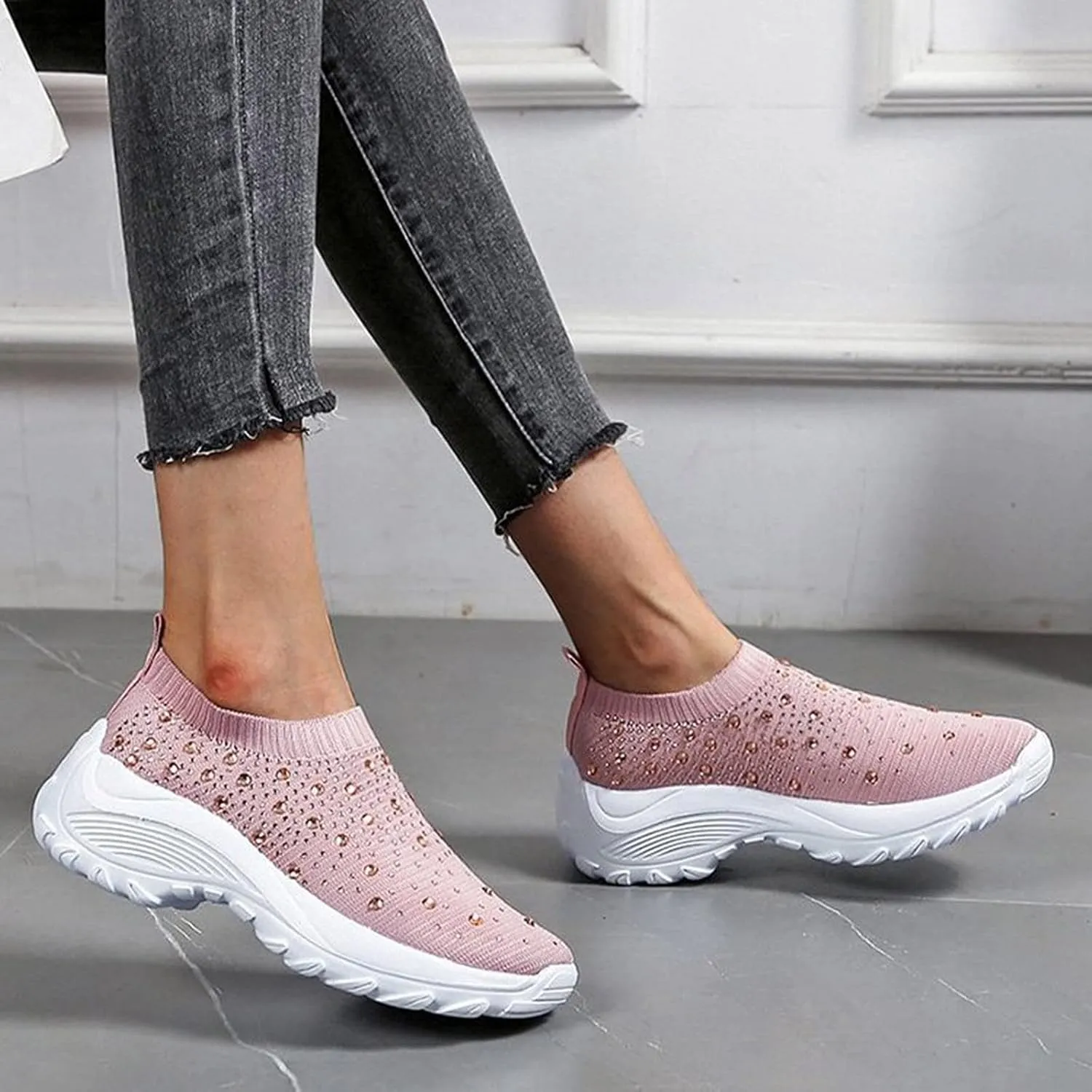 Women Sneakers Size 9 Wide Womens All Black Flat Tennis Shoes Slip On Womens Shoes Casual Fall Boots Plantar Fasciitis Relief Shoes for Women Wide Width Comfy Fall Shoes for Women 2023 Trendy