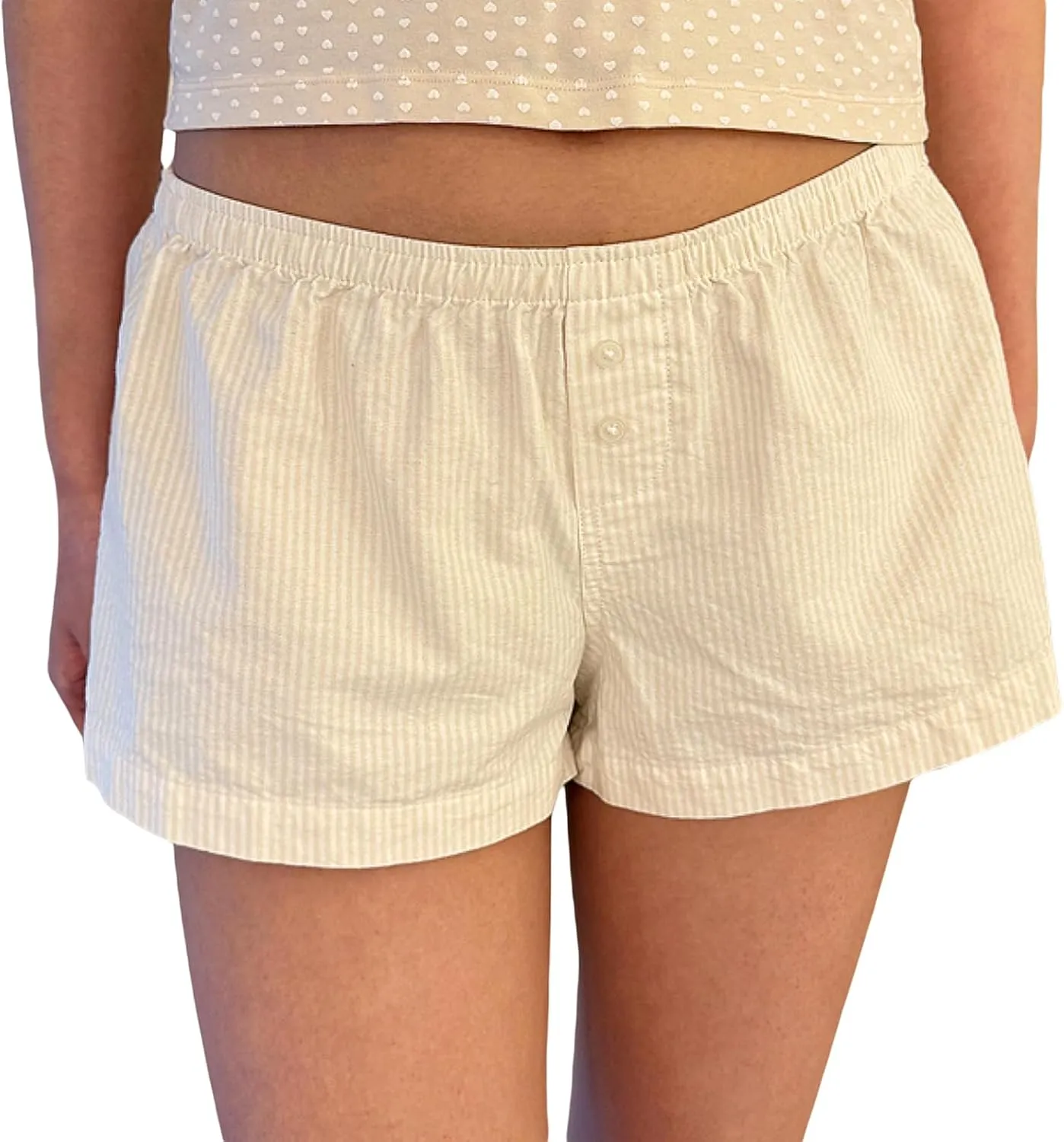 Women Y2k Boxer Shorts Plaid Elastic Waist Wide Leg Lounge Shorts Gingham Pjs Shorts Checkered Micro Shorts Bottoms