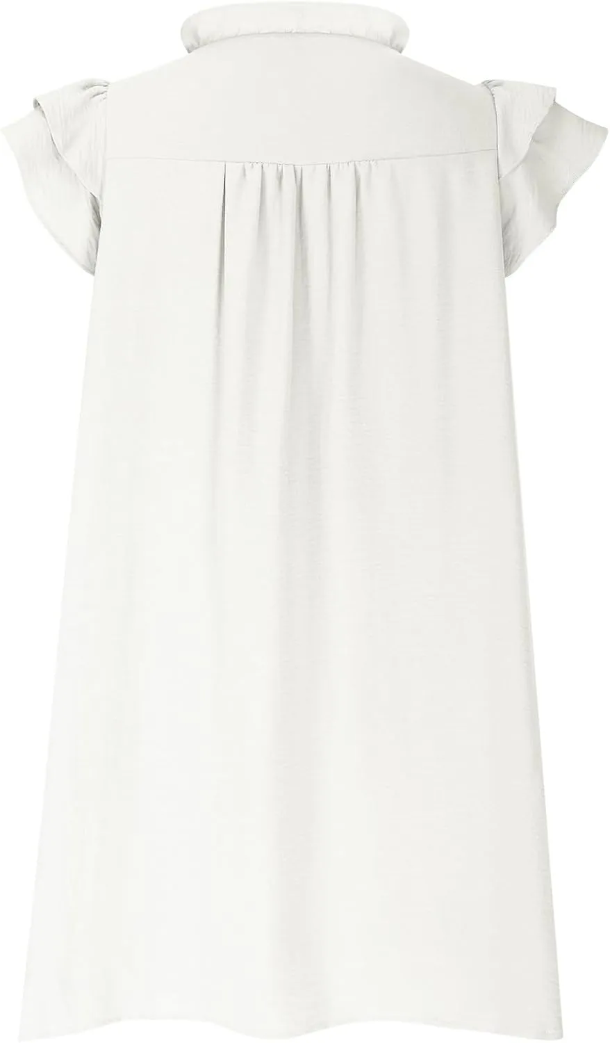 Womens 2024 Summer T-Shirts Dresses Casual V-Neck Ruffle Cap Short Sleeve Mini Dress Loose Pleated Beach Sundress