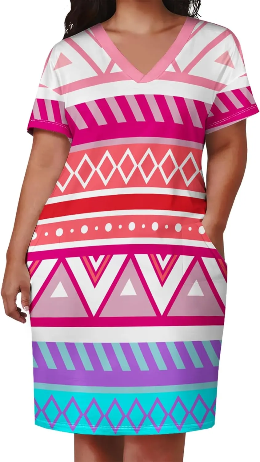 Womens African Dresses Sexy Casual T Shirt Dresses Oversized Baggy Summer Sundress