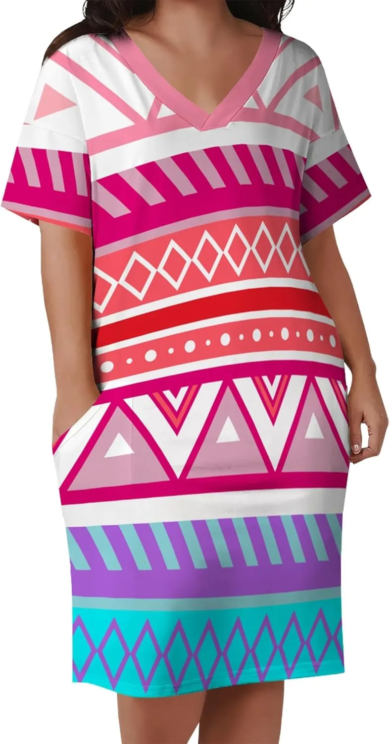 Womens African Dresses Sexy Casual T Shirt Dresses Oversized Baggy Summer Sundress