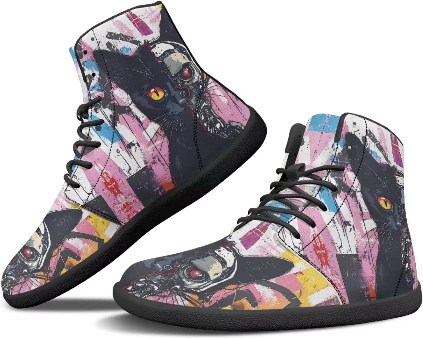 Women's Barefoot High Top Wide Toe Box Walking Shoes Fashion Athletic Zero Drop Non-Slip Sport Workout Exercise Shoes US 6-13.5