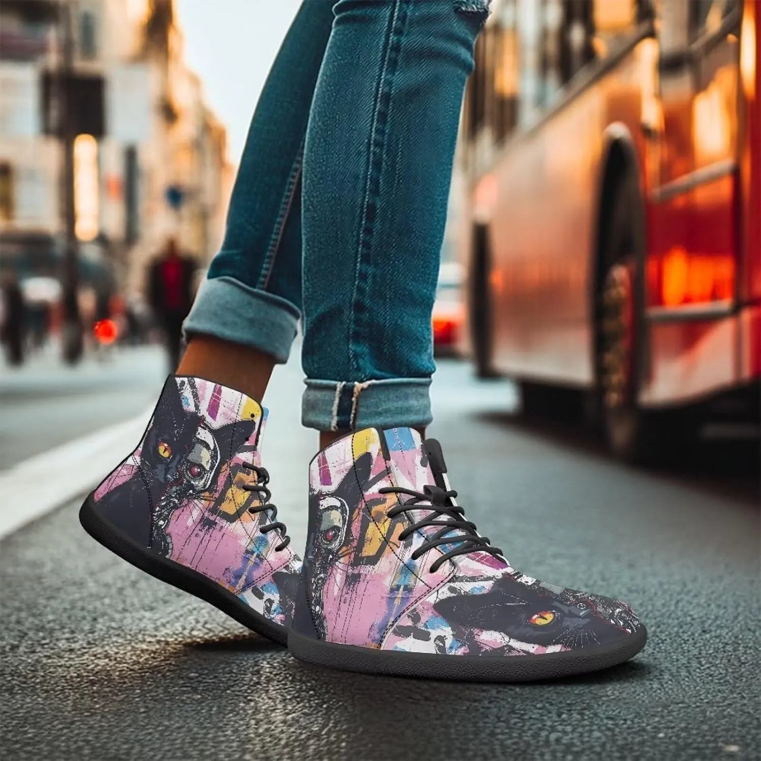 Women's Barefoot High Top Wide Toe Box Walking Shoes Fashion Athletic Zero Drop Non-Slip Sport Workout Exercise Shoes US 6-13.5