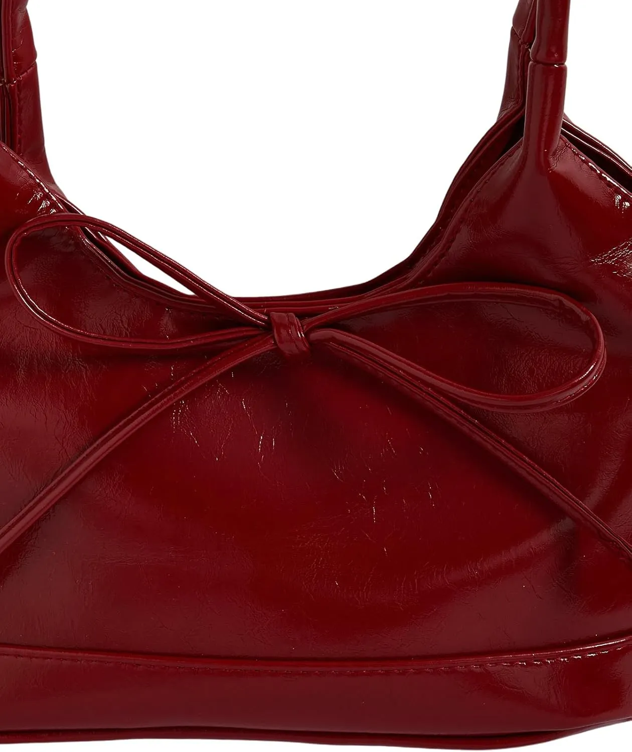 Women's Bowknot Satchel Shoulder Handbags PU Leather Bucket Bags Elegant Purses