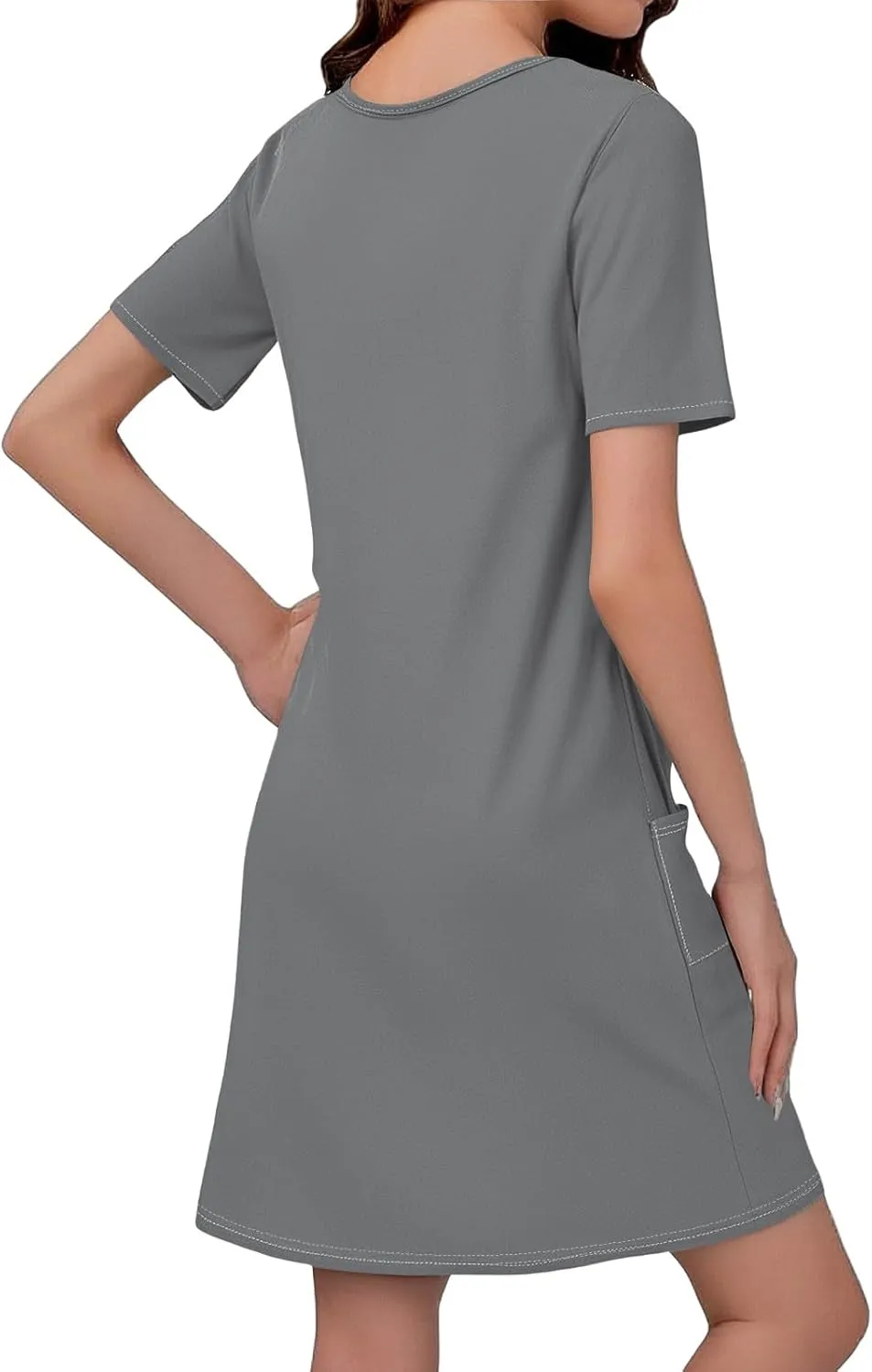 Women's Casual Dreesses 2025 Summer Boho Midi Dress Short Sleeve T Shirts Dress Beach Vacation Swimsuit Coverup