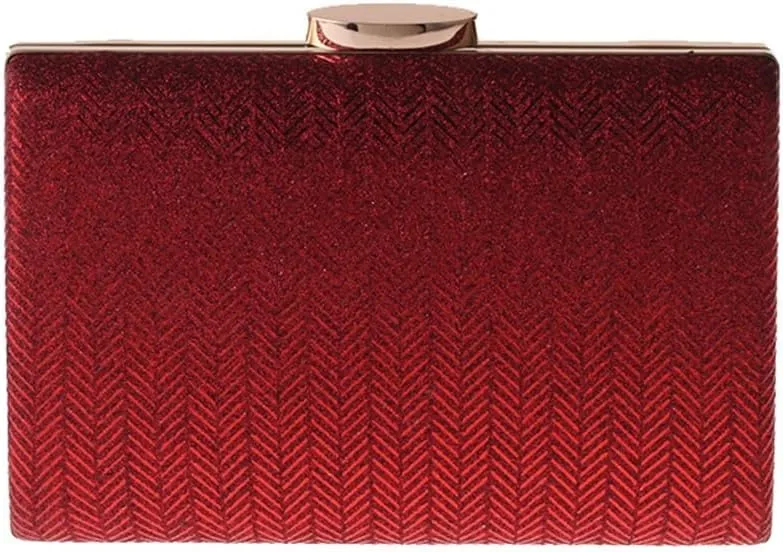 Women's Clutch Evening Bag Checked Synthetic Leather Hard Shell Bag Small Square