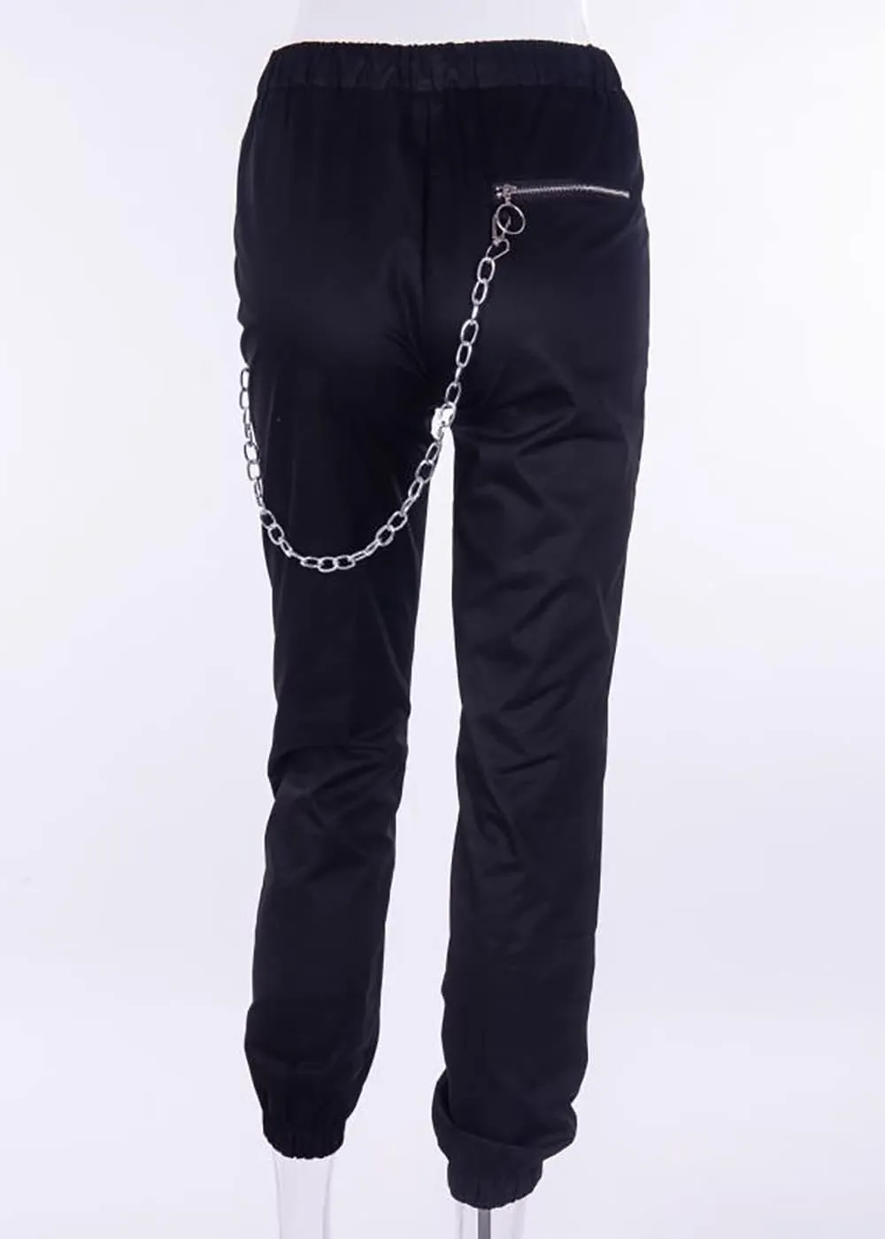 Womens High Waist Jogging Pants with Multi Zipper Lightweight Sweatpants Casual Relaxed Fit Trousers
