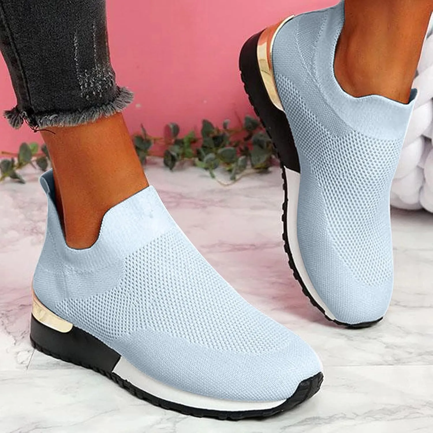 Women's Orthopedic Breathable Sneakers, Non-Slip Mesh Casual Fashion Tennis Running Sneakers 2023 New Walking Shoes with Arch Support, Premium Fashion Sneaker Comfortable Walking Shoes (Grey #3, 6.5)