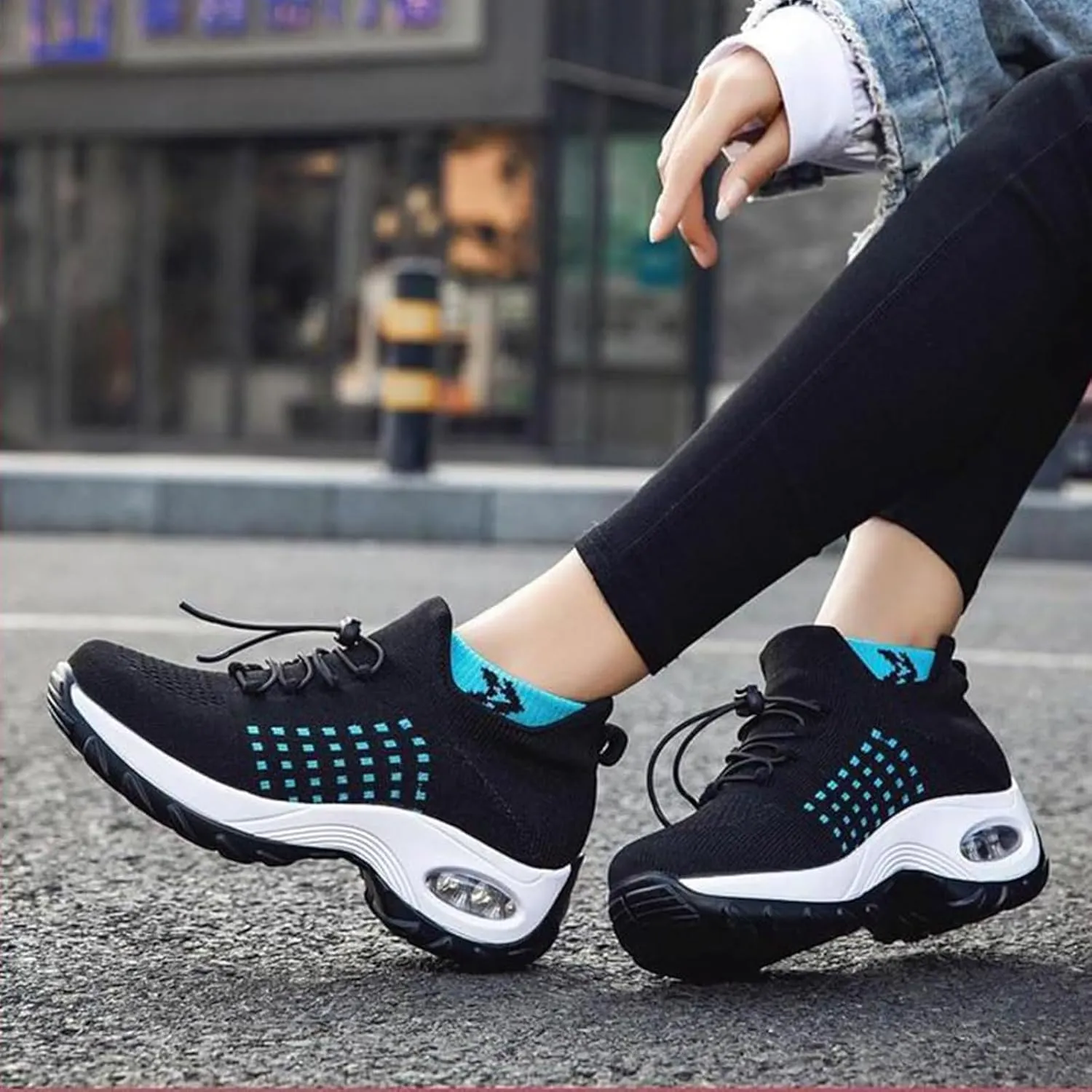 Women's Orthopedic Sneakers Comfortable Breathable Mesh Upper Walking Shoes Air Cushion Stretch Orthowear Shoes