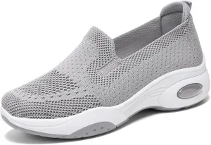 Women's Orthopedic Sneakers Lightweight Non Slip Athletic Walking Shoes Comfortable Air Cushion Sneakers for Women Men Breathable Knit Mesh Stretch Sport Shoes