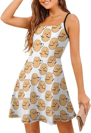 Womens Summer Casual Wrap Tank Dress Sleeveless Beach Dress