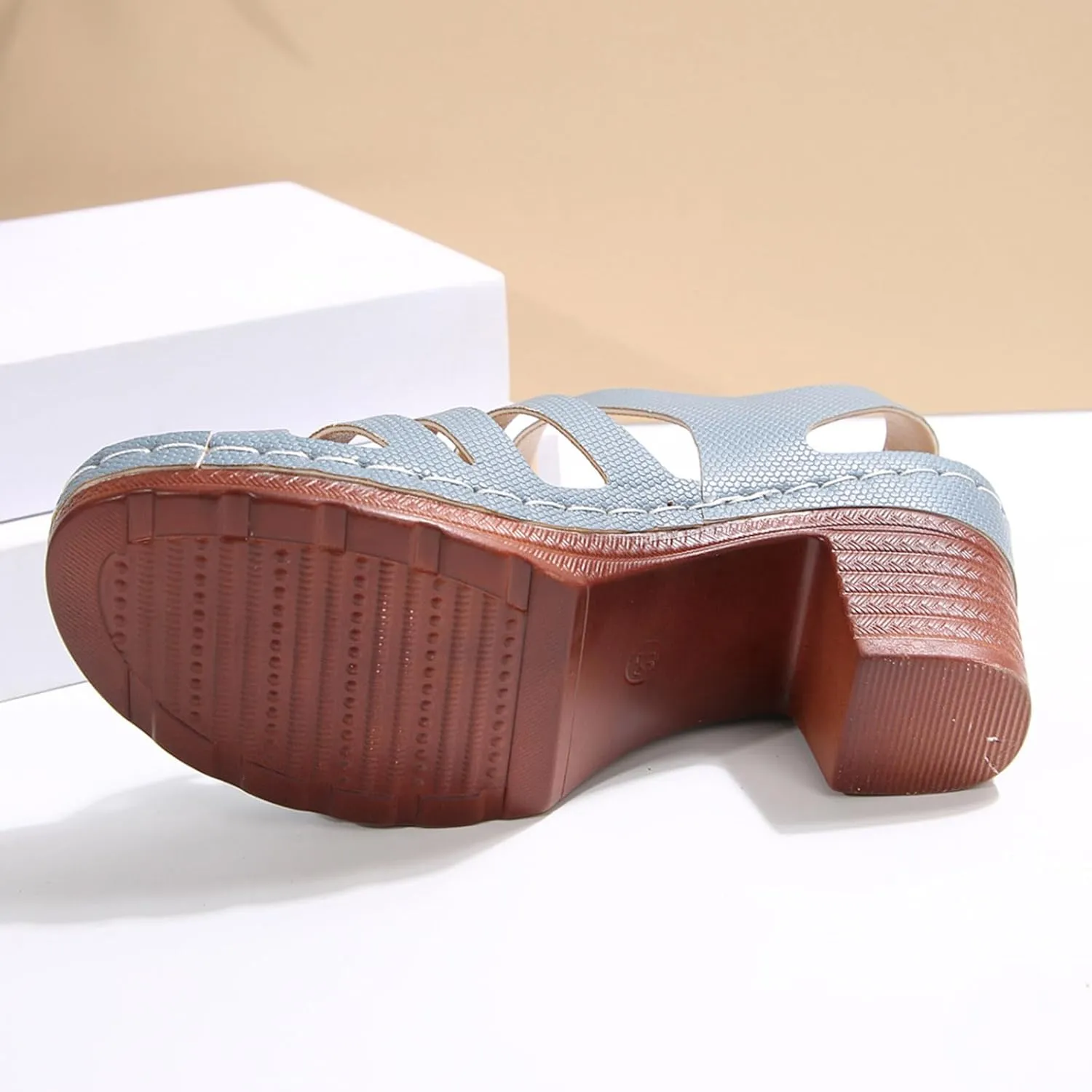 Women's Thick Heels Sandals Low Heels Open Toe Shoes Fashion Comfortable Casual Shoes for Dressy Daily Casual