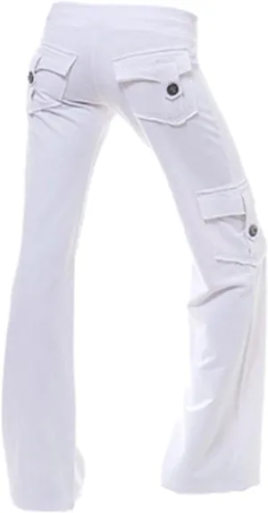 Womens Workout Out Leggings Stretchy Waist Yoga Gym Loose Pants with Multi Button Cargo Pockets Wide Leg