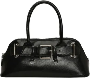 Women's Y2k Purse Buckle Belt Leather Tote Handbag Trendy Top Handle Shoulder Bag Satchel Underarm Crossbody Purses