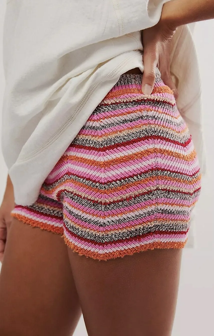 XPONNI Knit Shorts Women Lounge Micro Booty Boxer Shorts Mini High Waisted Sweater Striped Shorts Y2k Shorts Boxers