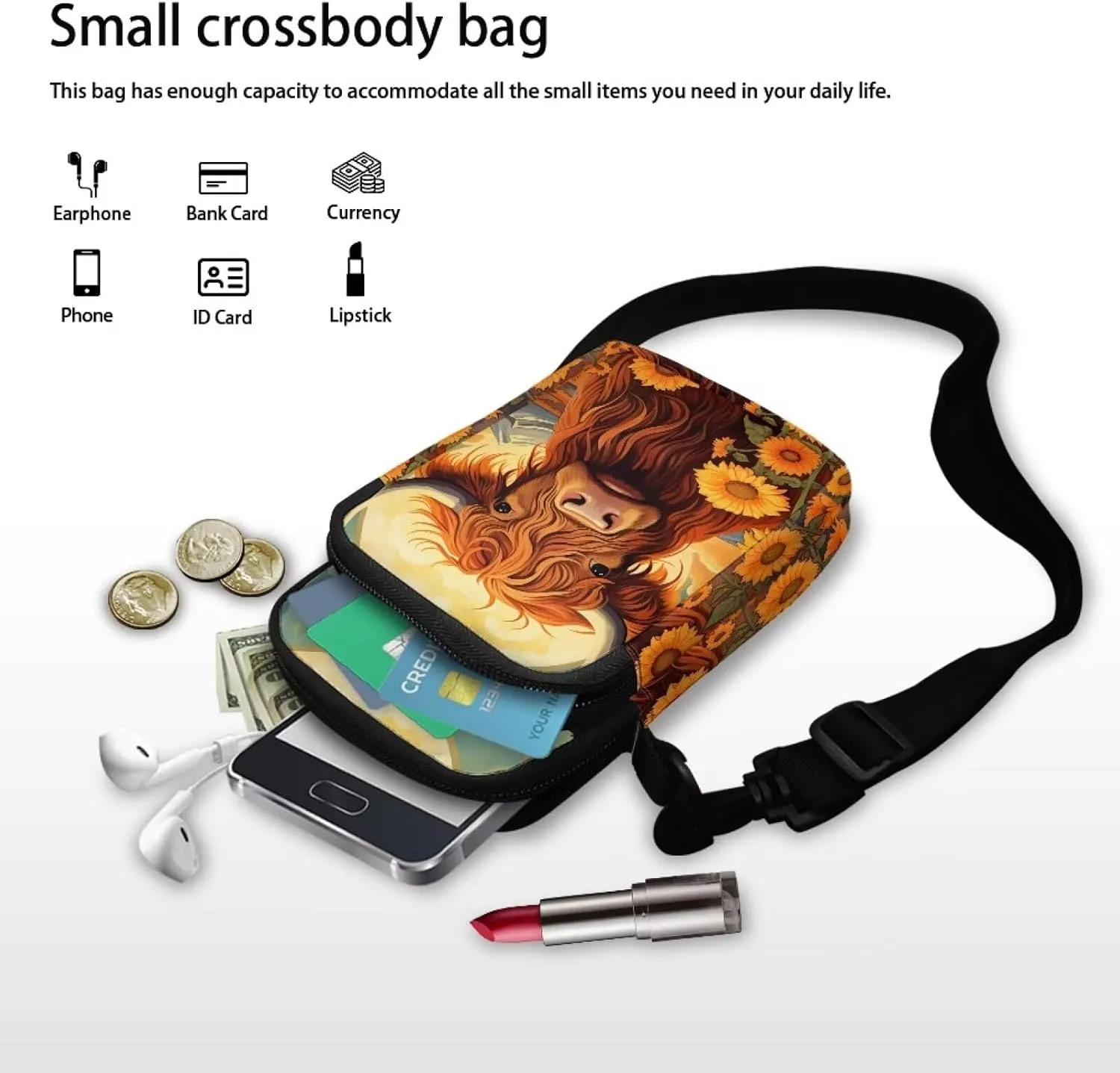 Xpyiqun Small Crossbody Bag Women Phone Purses Sling Shoulder Handbag Cross Body Pouch Wallet Bags