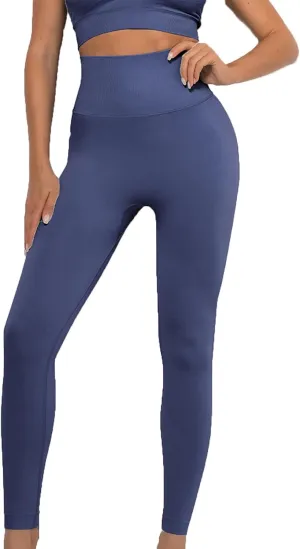 Yoga Pants for Women Workout Running Leggings Stretch Tights Solid Color High Waisted Yoga Pant Sports
