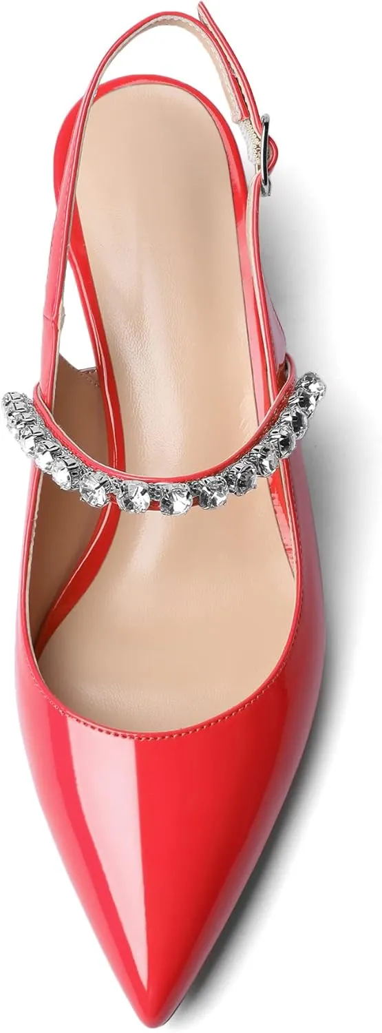 Zamikoo High Heels for Women Pumps 3.5'' Heels Stiletto Closed Toe Slip On Pointed Toe Middle Heels Dress Wedding Party Pumps Ladies Sexy US Size 5 - Size 13