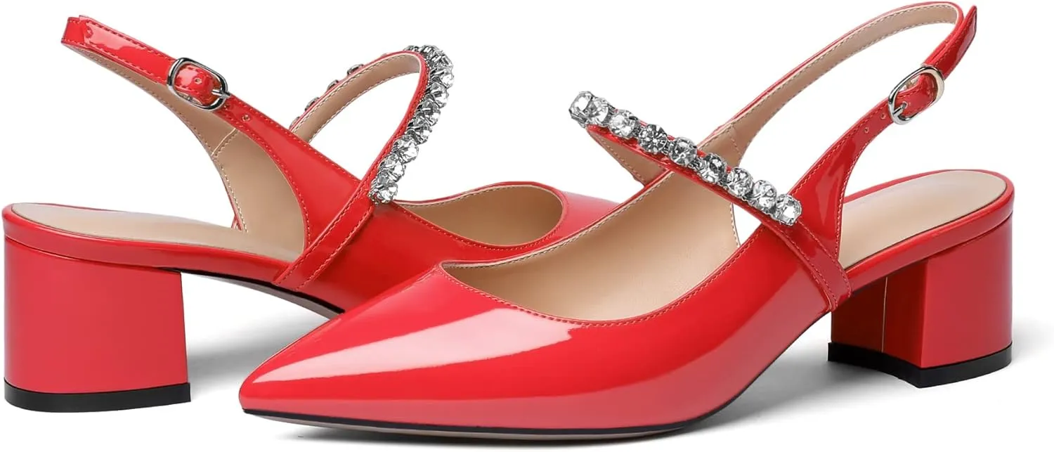 Zamikoo High Heels for Women Pumps 3.5'' Heels Stiletto Closed Toe Slip On Pointed Toe Middle Heels Dress Wedding Party Pumps Ladies Sexy US Size 5 - Size 13