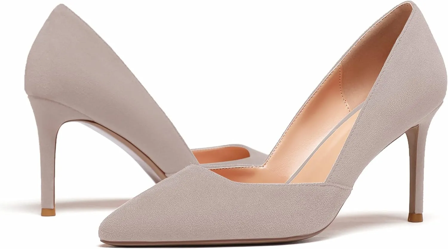 Zamikoo High Heels for Women Pumps 3.5'' Heels Stiletto Closed Toe Slip On Pointed Toe Middle Heels Dress Wedding Party Pumps Ladies Sexy US Size 5 - Size 13
